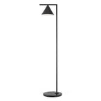 Carrara marble floor lamp standing beside a sofa