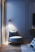 Captain Flint Floor Lamp, Carrara Marble Base, Spinning Opal Cone, E26/E27