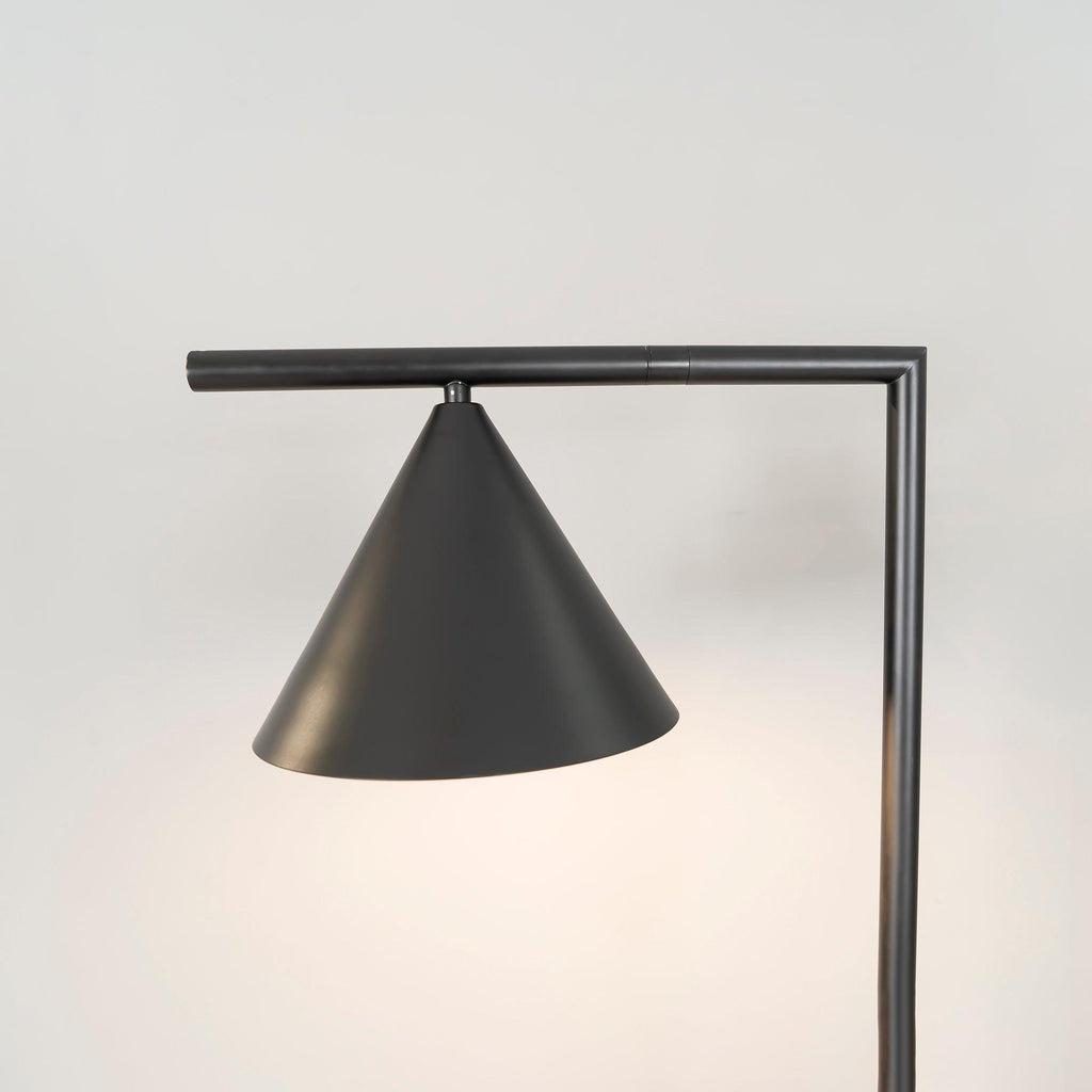 Captain Flint Floor Lamp, Carrara Marble Base, Spinning Opal Cone, E26/E27