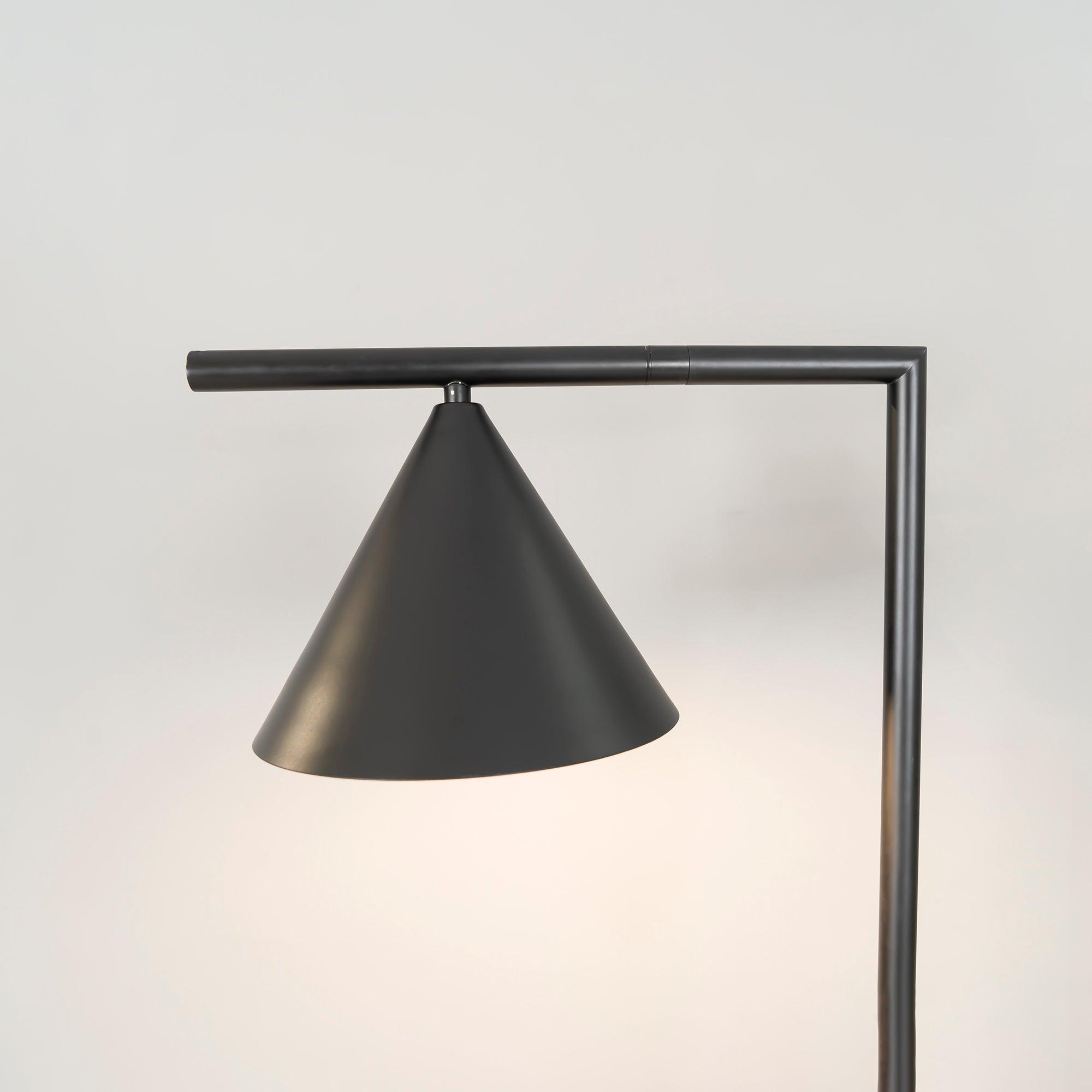 Captain Flint Floor Lamp, Carrara Marble Base, Spinning Opal Cone, E26/E27