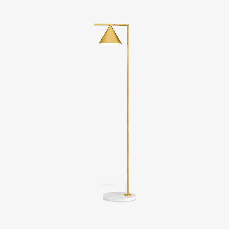White Carrara marble base of the floor lamp in close view
