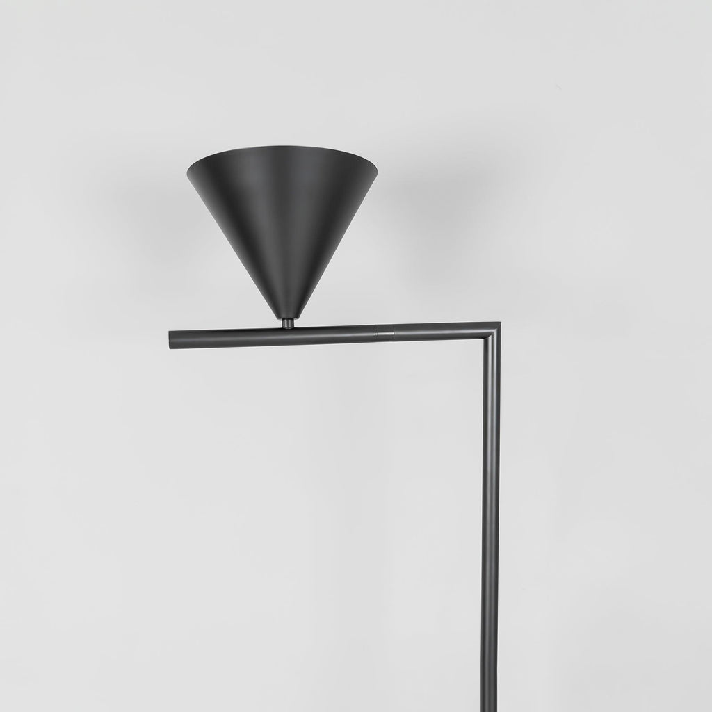 Captain Flint Floor Lamp, Carrara Marble Base, Spinning Opal Cone, E26/E27