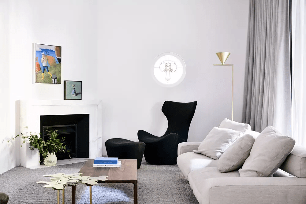Captain Flint Floor Lamp, Carrara Marble Base, Spinning Opal Cone, E26/E27
