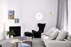 Captain Flint Floor Lamp, Carrara Marble Base, Spinning Opal Cone, E26/E27