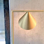Captain Flint Floor Lamp, Carrara Marble Base, Spinning Opal Cone, E26/E27