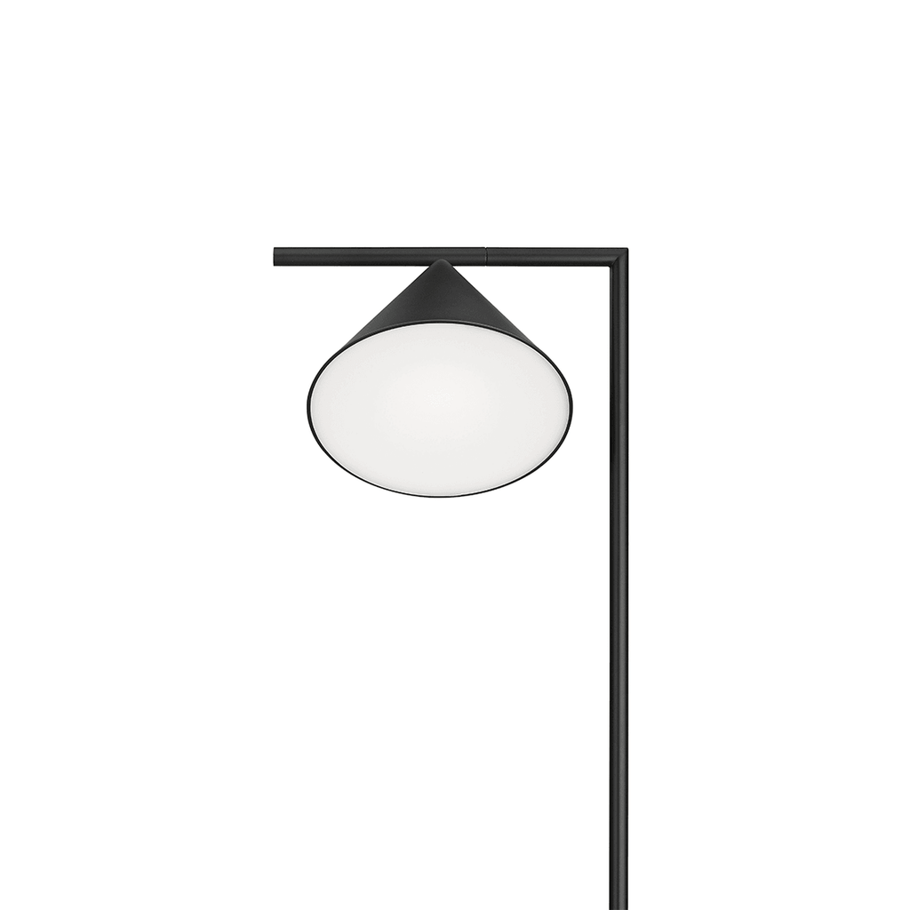 Captain Flint Floor Lamp, Carrara Marble Base, Spinning Opal Cone, E26/E27