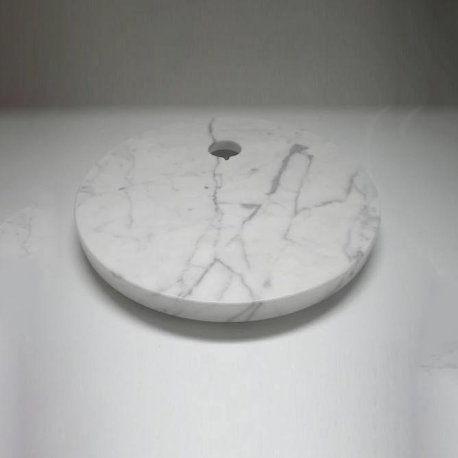 Captain Flint Floor Lamp, Carrara Marble Base, Spinning Opal Cone, E26/E27