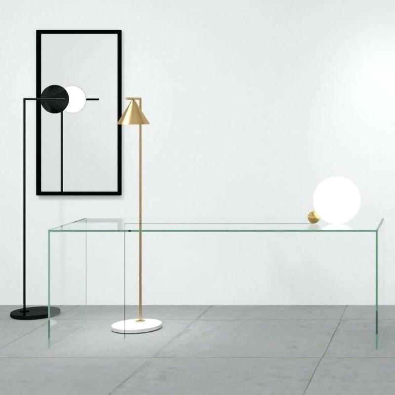 Captain Flint Floor Lamp, Carrara Marble Base, Spinning Opal Cone, E26/E27
