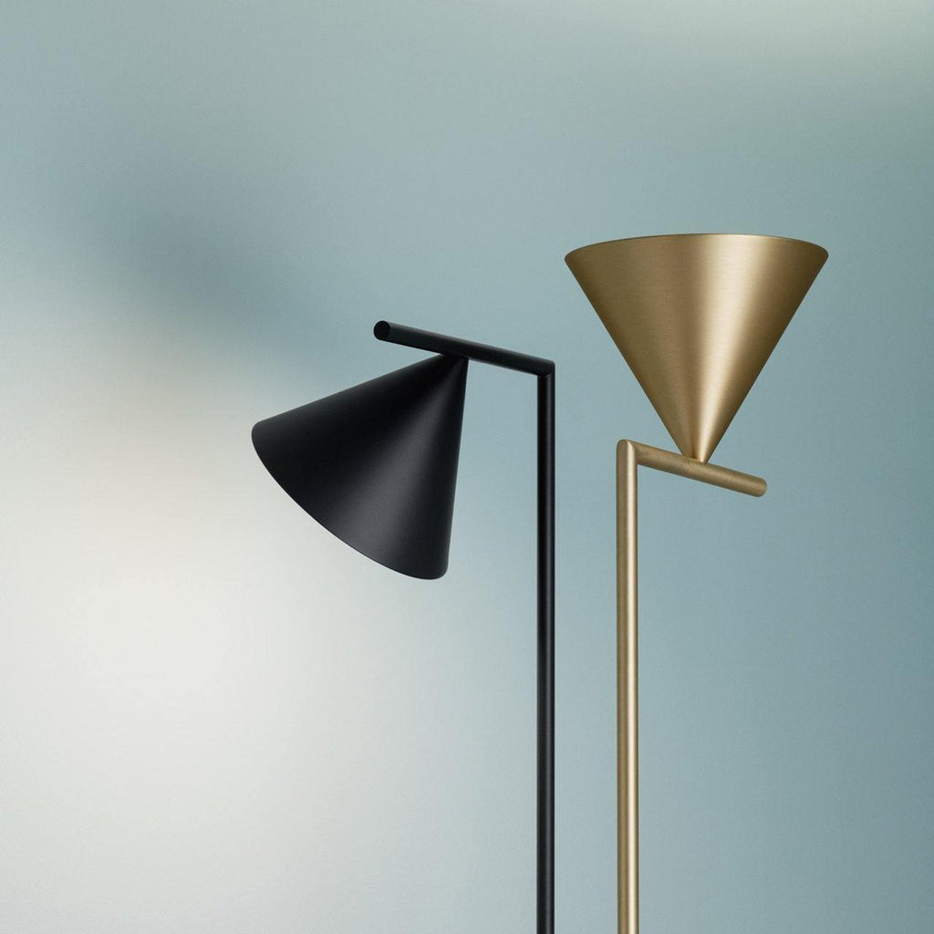 Captain Flint Floor Lamp, Carrara Marble Base, Spinning Opal Cone, E26/E27