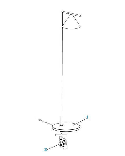 Captain Flint Floor Lamp, Carrara Marble Base, Spinning Opal Cone, E26/E27