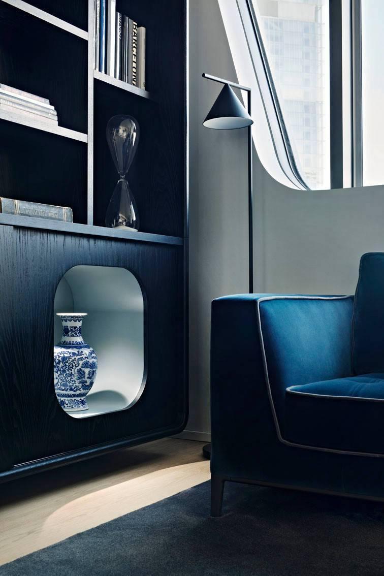 Captain Flint Floor Lamp, Carrara Marble Base, Spinning Opal Cone, E26/E27