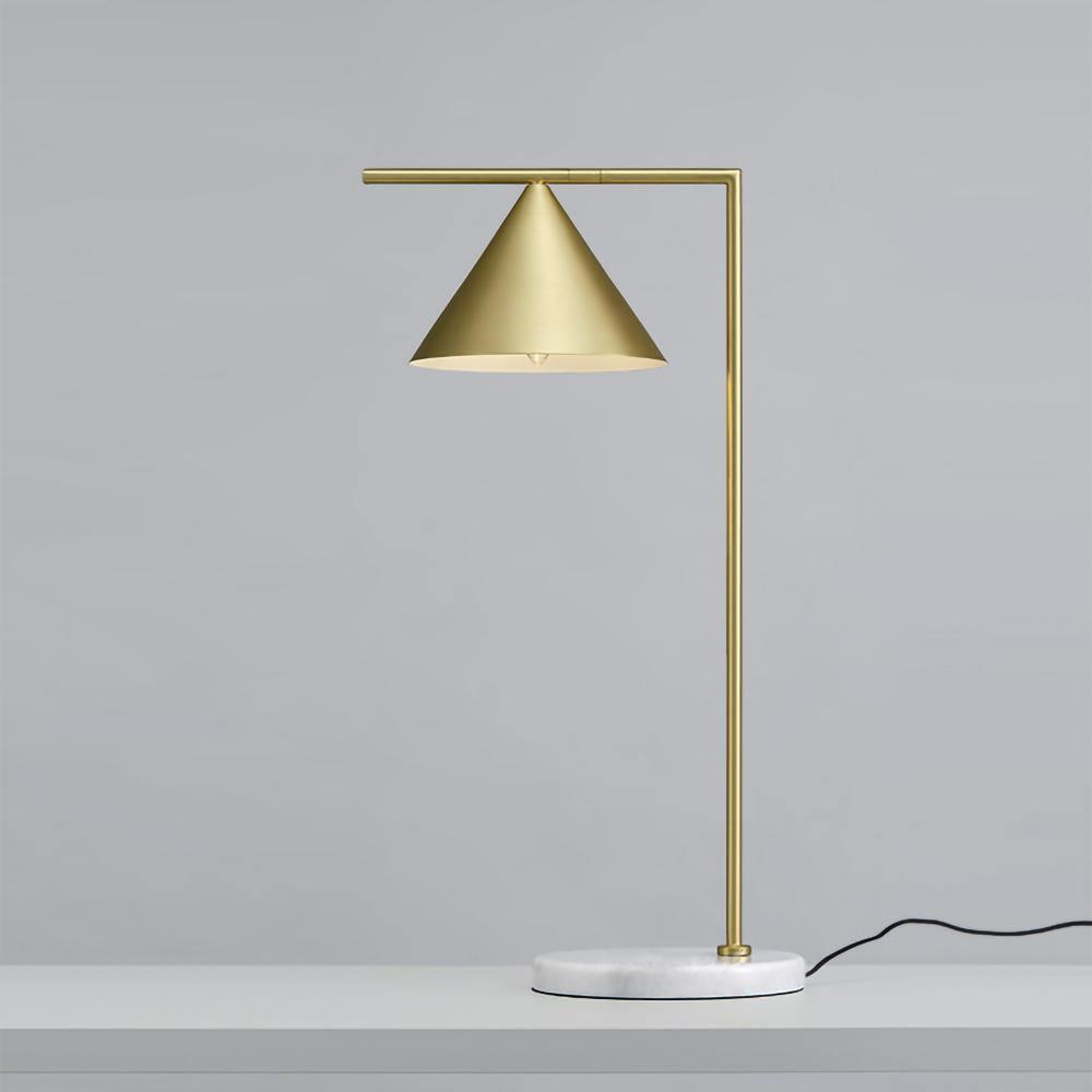 Captain Flint Floor Lamp, Carrara Marble Base, Spinning Opal Cone, E26/E27