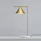 Captain Flint Floor Lamp, Carrara Marble Base, Spinning Opal Cone, E26/E27