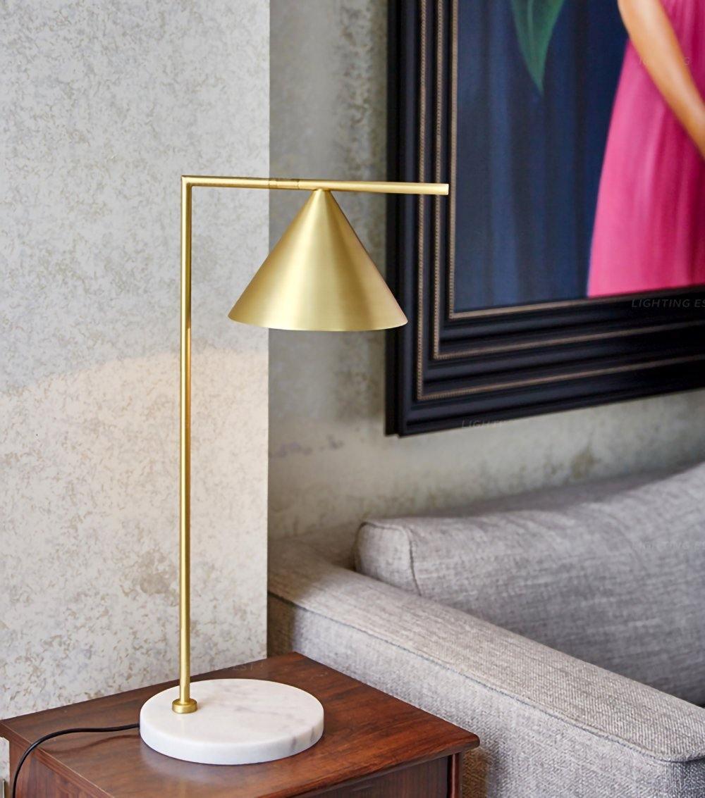 Captain Flint Floor Lamp, Carrara Marble Base, Spinning Opal Cone, E26/E27