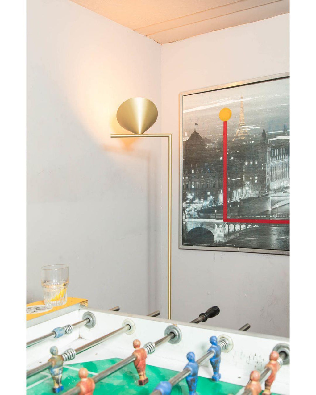 Captain Flint Floor Lamp, Carrara Marble Base, Spinning Opal Cone, E26/E27