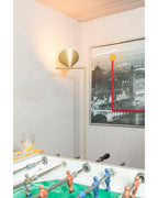 Captain Flint Floor Lamp, Carrara Marble Base, Spinning Opal Cone, E26/E27