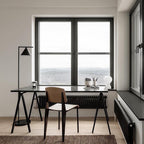 Captain Flint Floor Lamp, Carrara Marble Base, Spinning Opal Cone, E26/E27