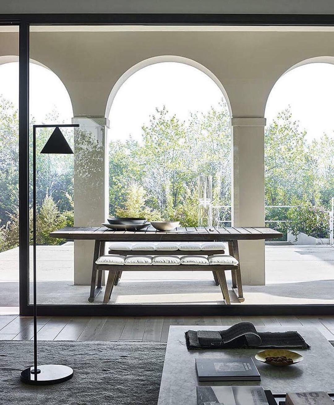 Captain Flint Floor Lamp, Carrara Marble Base, Spinning Opal Cone, E26/E27