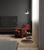 Captain Flint Floor Lamp, Carrara Marble Base, Spinning Opal Cone, E26/E27