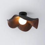 Muto Wood & Resin Ceiling Light, Black And White Finish