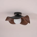 Muto Wood & Resin Ceiling Light, Black And White Finish