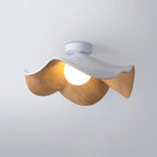 Muto Wood & Resin Ceiling Light, Black And White Finish