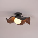 Muto Wood & Resin Ceiling Light, Black And White Finish