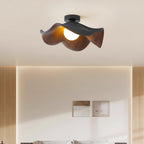 Muto Wood & Resin Ceiling Light, Black And White Finish