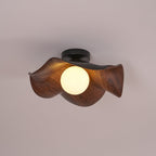 Muto Wood & Resin Ceiling Light, Black And White Finish
