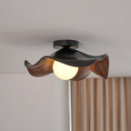 Muto Wood & Resin Ceiling Light, Black And White Finish