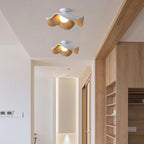 Muto Wood & Resin Ceiling Light, Black And White Finish