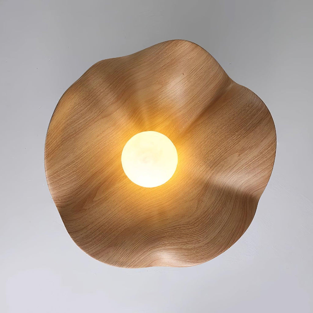 Muto Wood & Resin Ceiling Light, Black And White Finish