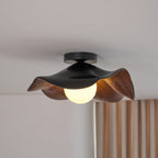 Muto Wood & Resin Ceiling Light, Black And White Finish
