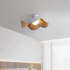 Muto Wood & Resin Ceiling Light, Black And White Finish