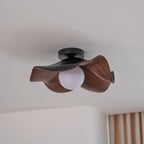 Muto Wood & Resin Ceiling Light, Black And White Finish