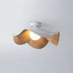 Muto Wood & Resin Ceiling Light, Black And White Finish