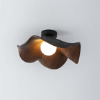 Muto Wood & Resin Ceiling Light, Black And White Finish