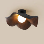 Muto Wood & Resin Ceiling Light, Black And White Finish