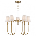 Another cutout shows this Clérachic chandelier in brass from a slightly different angle, fully lit.