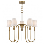 Another cutout shows this Clérachic chandelier in brass from a slightly different angle, fully lit.