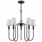 Cutout view of this Clérachic chandelier in matte black, shown alone against a plain backdrop.
