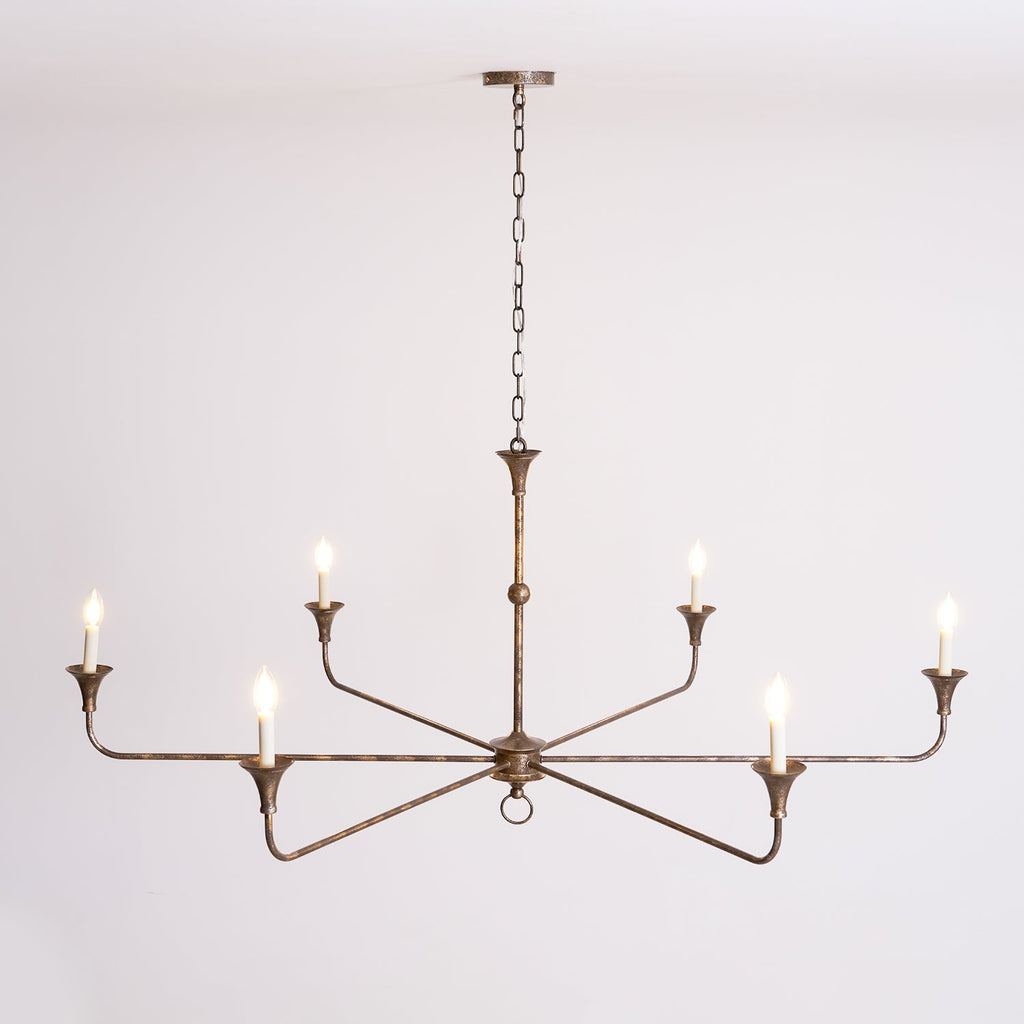 Candle chandelier arm and bulb holder detail