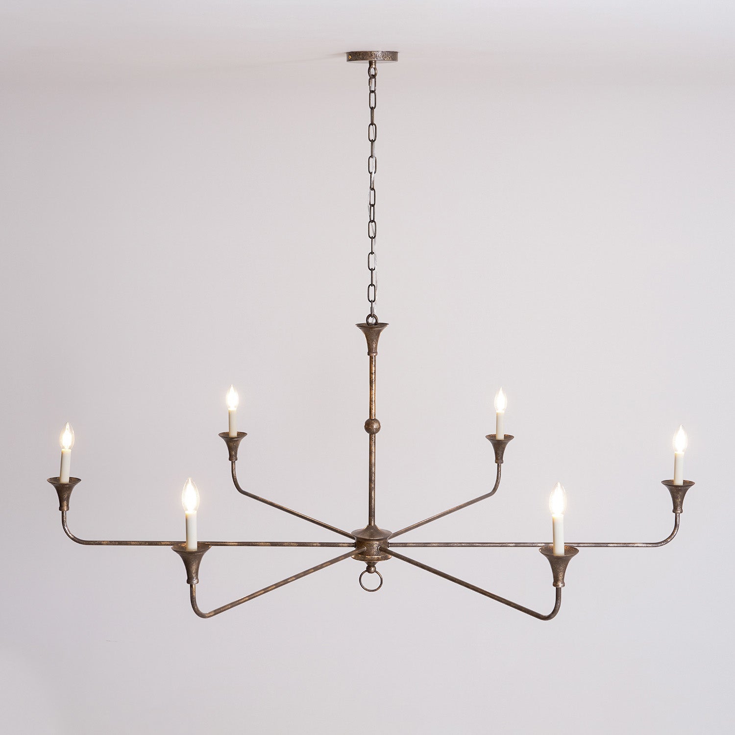 Candle chandelier detail of the central stem