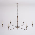 Candle chandelier shown from below with radiating arms