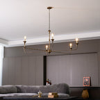 Candle chandelier full view with multiple candle-style bulbs
