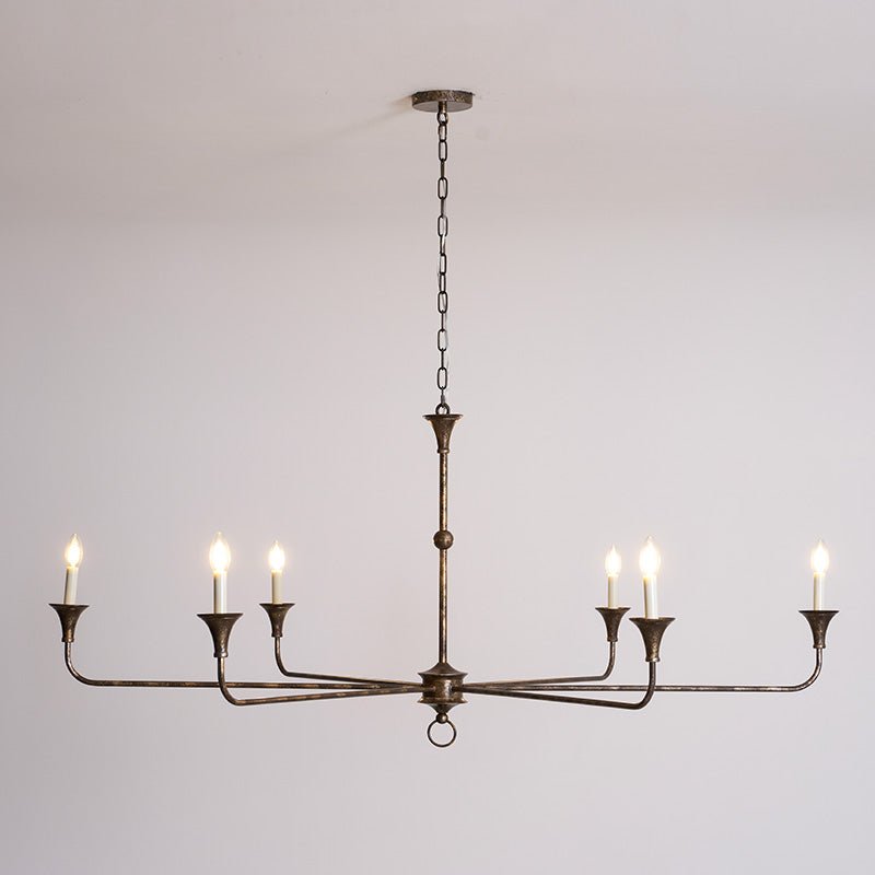 Candle chandelier full fixture view against a plain background