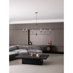 Candle chandelier overhead view highlighting the arm layout