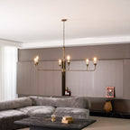 Candle chandelier side profile showing its slender silhouette