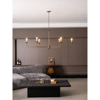 Candle chandelier side view showing the slender profile