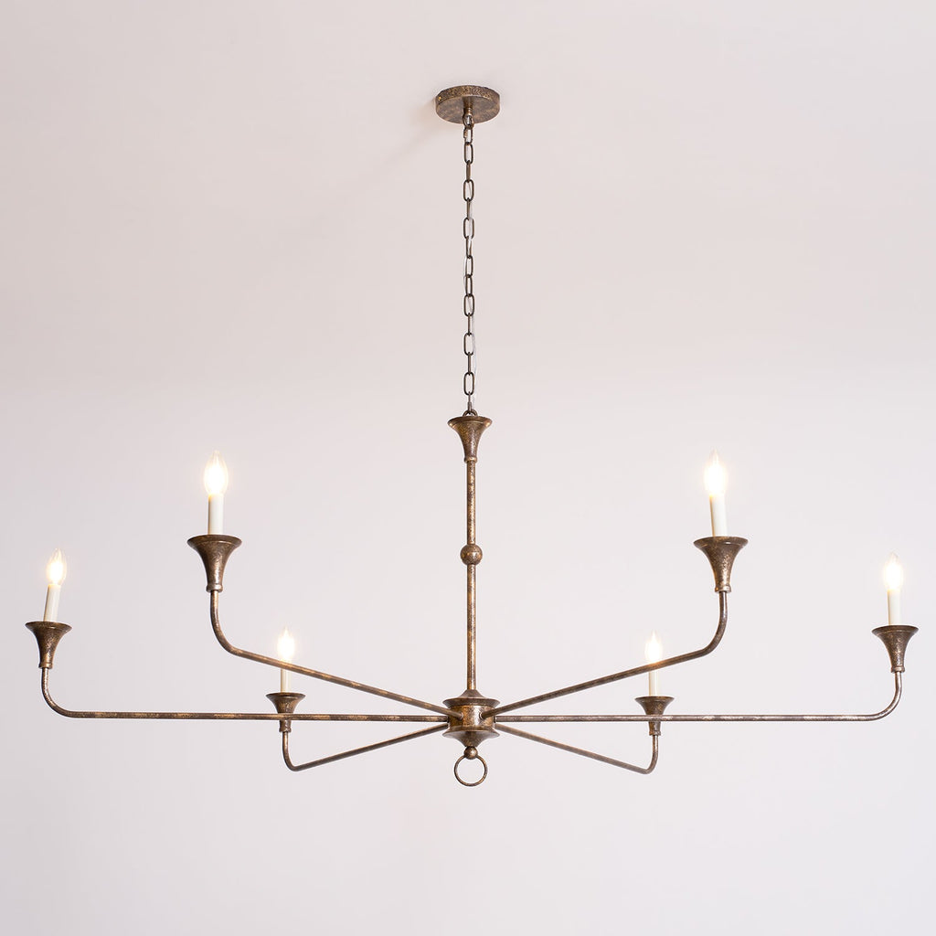 Candle chandelier arm and bulb fitting close-up
